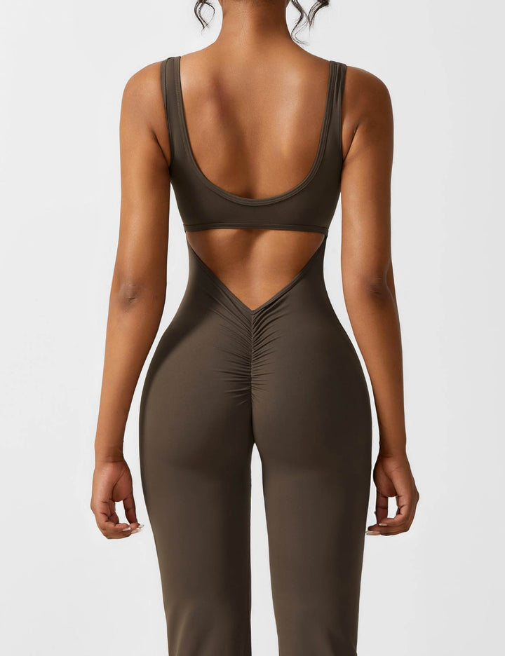 Backless jumpsuit with flared trousers – Liv-Dark blue-S-The Livary