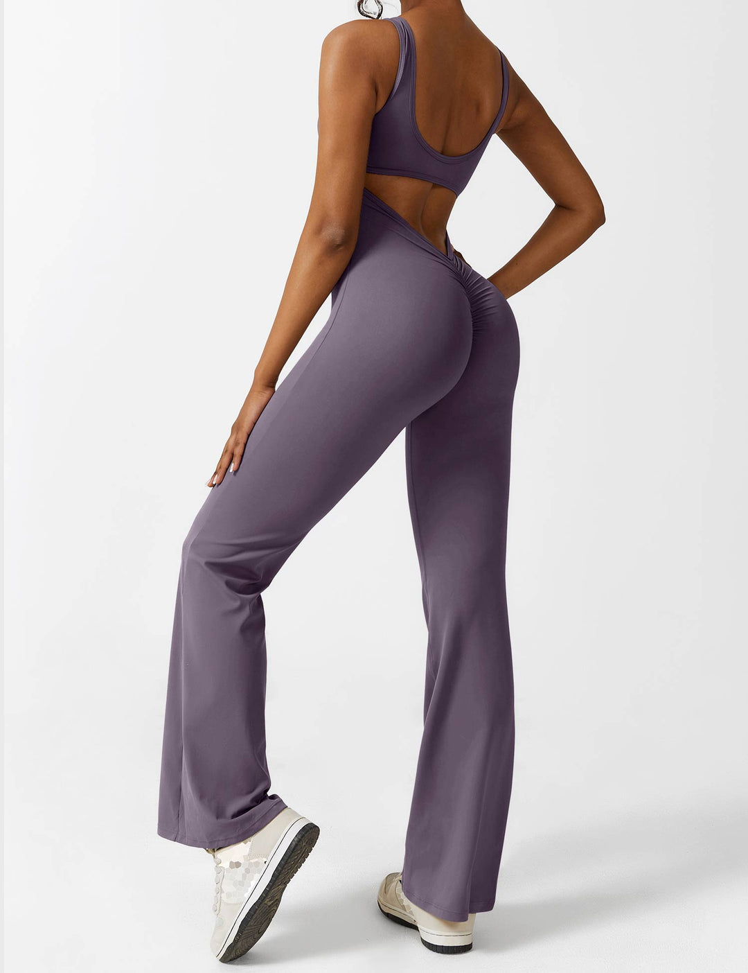 Backless jumpsuit with flared trousers – Liv-Dark blue-S-The Livary