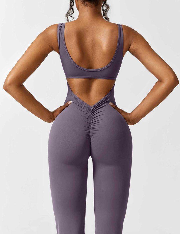 Backless jumpsuit with flared trousers – Liv-Dark blue-S-The Livary