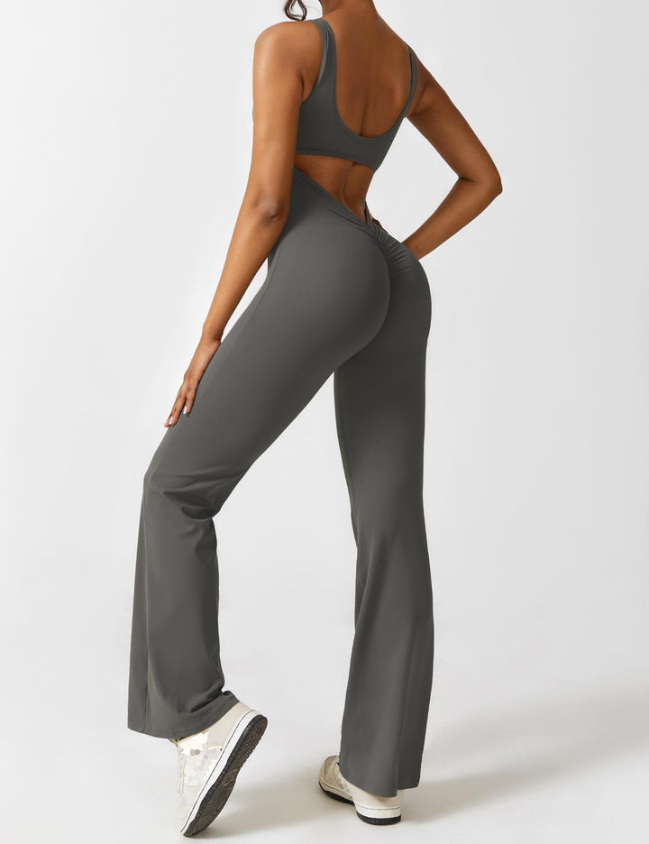 Backless jumpsuit with flared trousers – Liv-Dark blue-S-The Livary