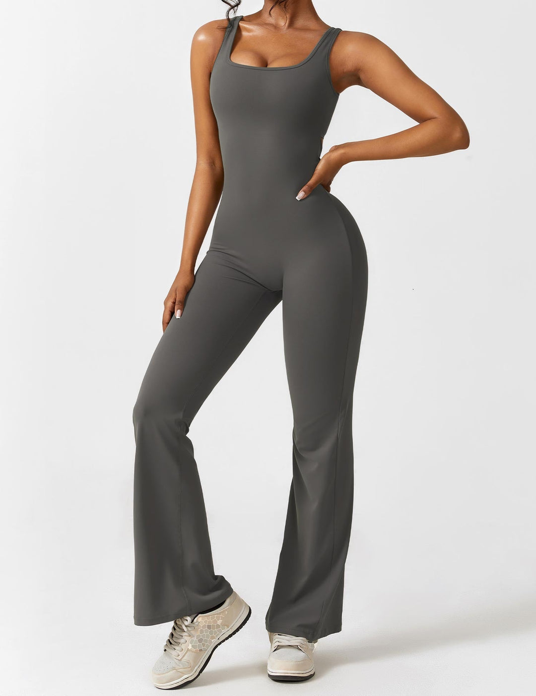 Backless jumpsuit with flared trousers – Liv-Dark blue-S-The Livary