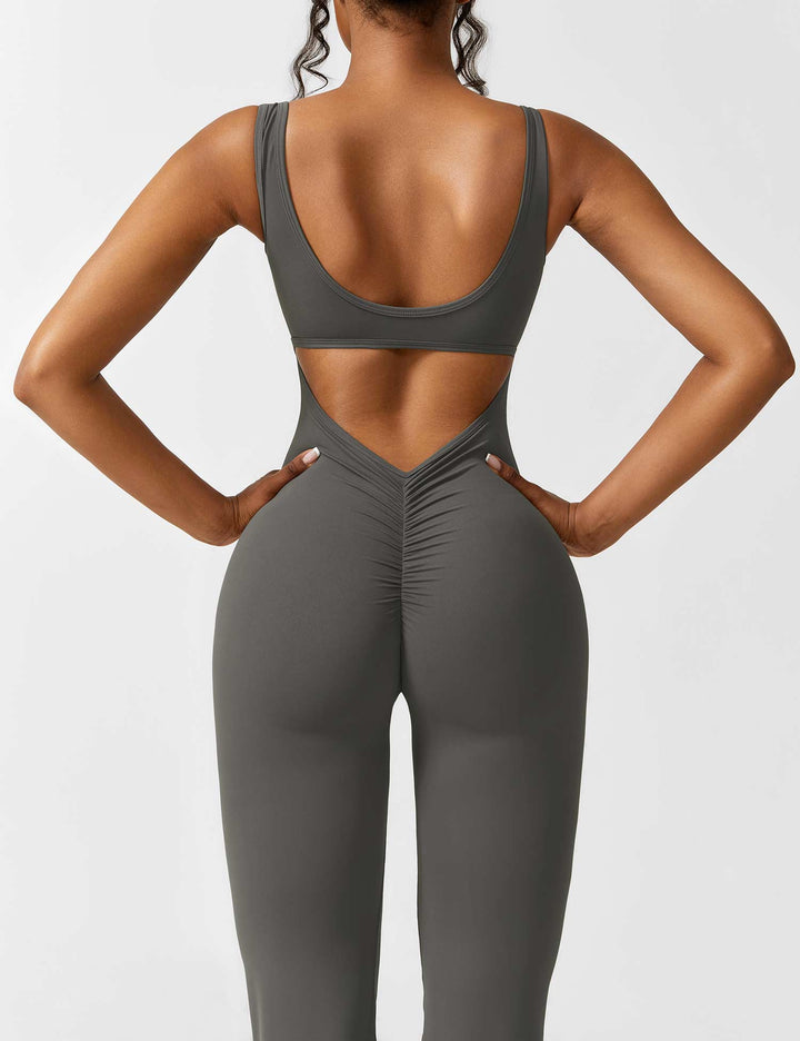 Backless jumpsuit with flared trousers – Liv-Dark blue-S-The Livary