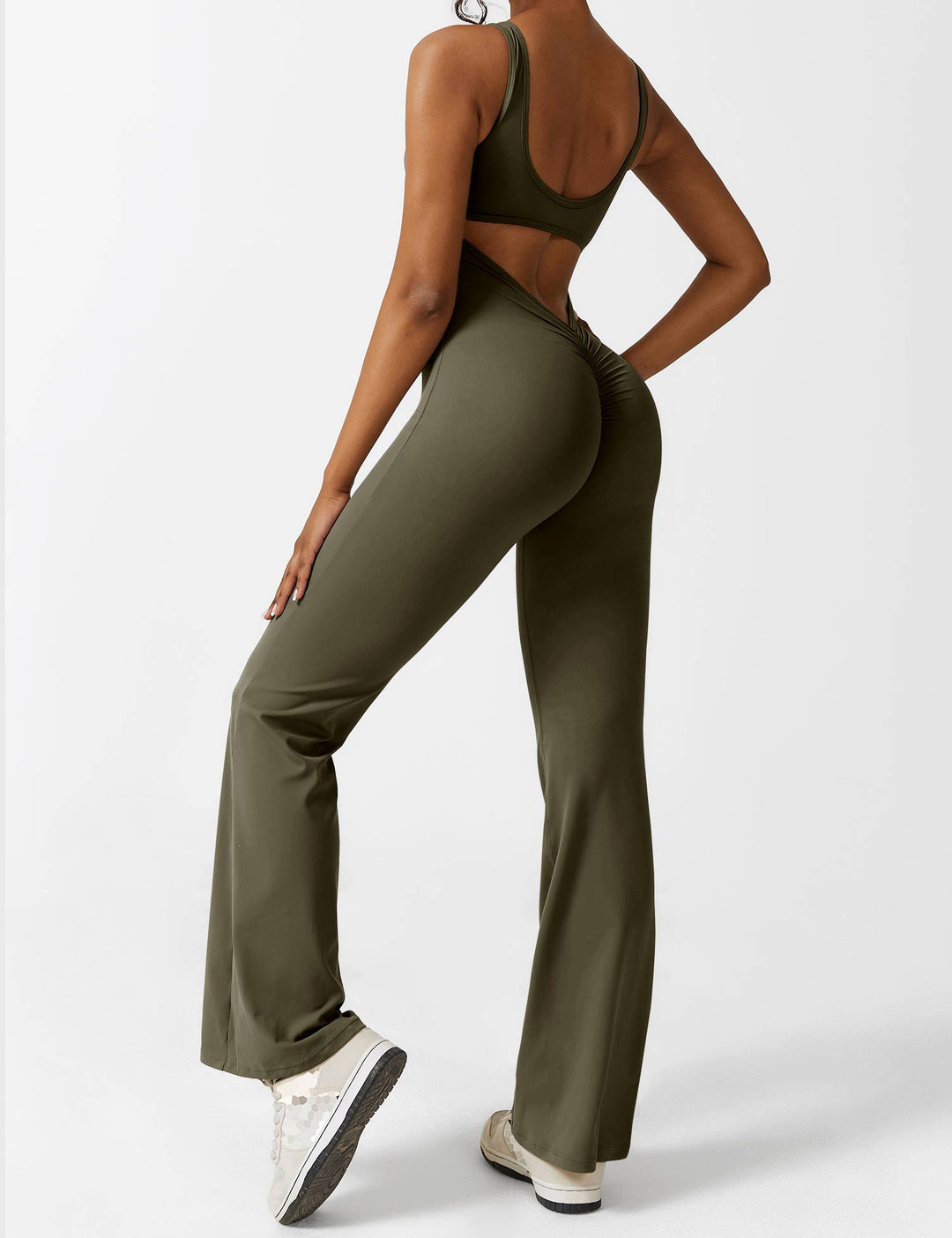 Backless jumpsuit with flared trousers – Liv-Dark blue-S-The Livary