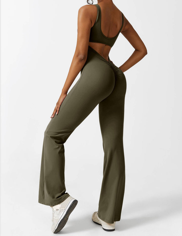 Backless jumpsuit with flared trousers – Liv-Dark blue-S-The Livary