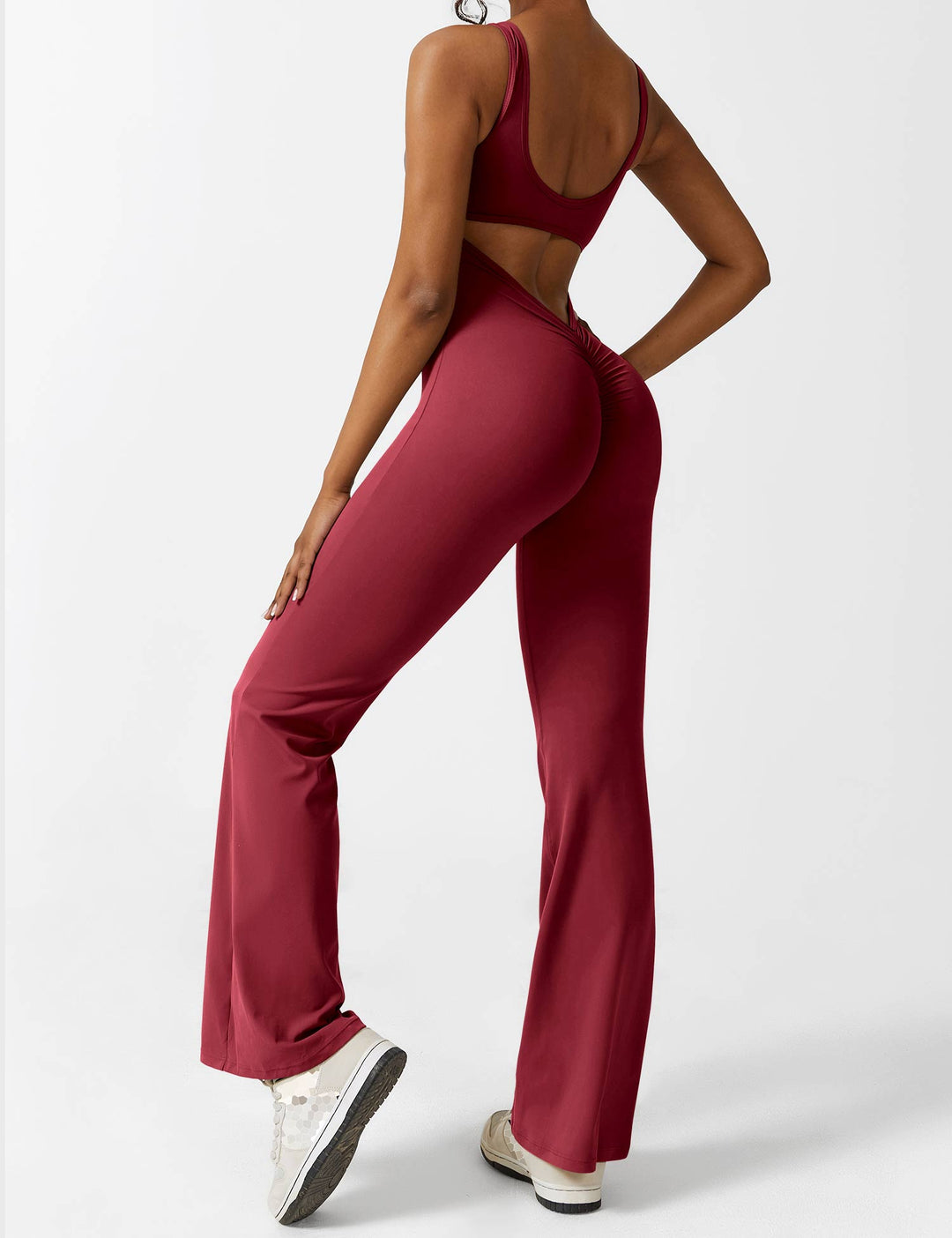 Backless jumpsuit with flared trousers – Liv-Dark blue-S-The Livary