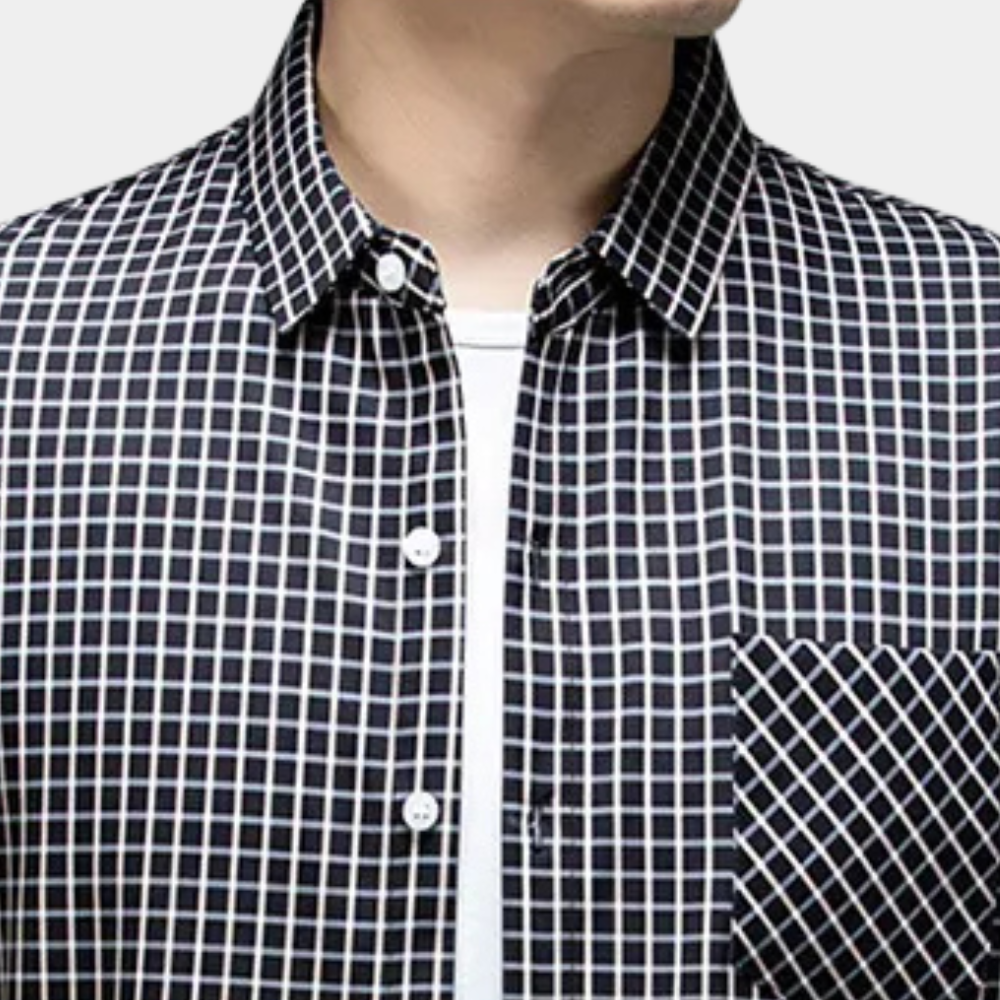 Stylish Checked Men's Shirt - Lucas-S-The Livary