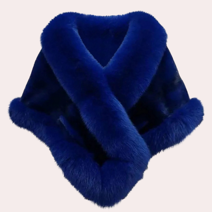 Warm Fur Scarf for Women - Elin-Blue-The Livary