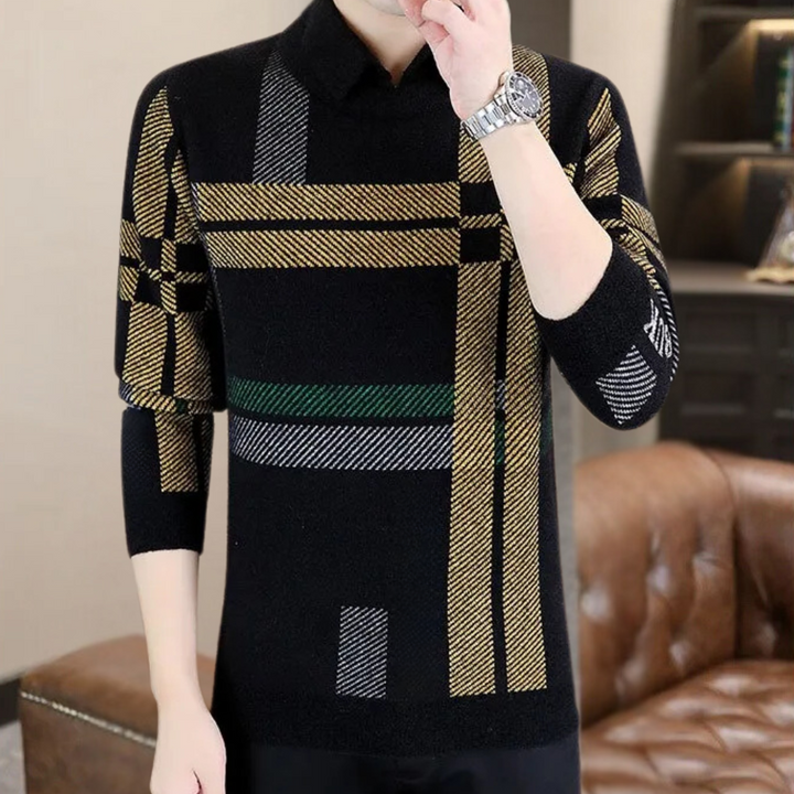 Casual Men's Sweater with Timeless Design - Otis-Black-S-The Livary