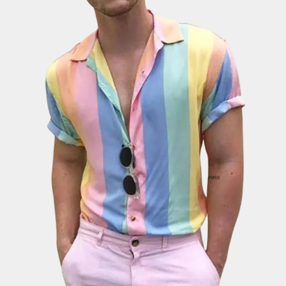 Colourful Striped Shirt for Men - Lorenzo-S-The Livary