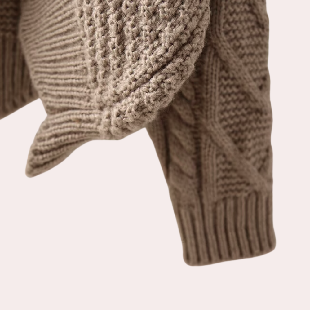 Stylish Knitted Turtleneck for Women - Lina-Red-The Livary