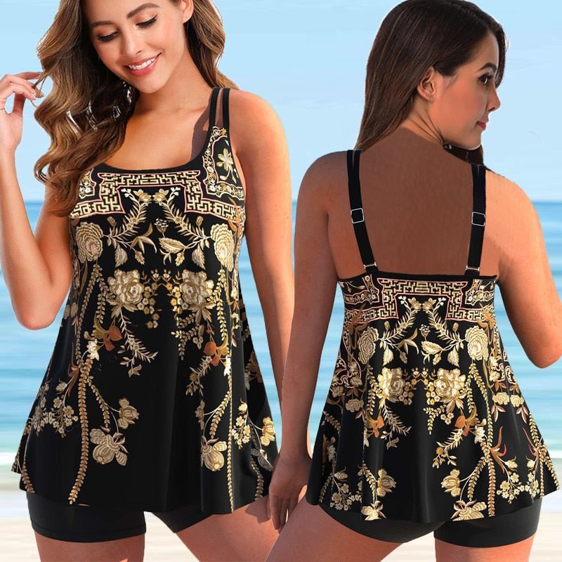 Plus Size Tankini for Beach & Pool - Marielle-Yellow-S-The Livary