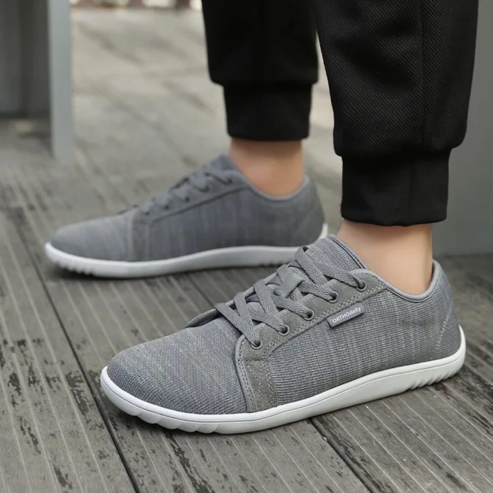 Wide Zero Drop Sneakers - StrideEase-Grey-3.5-The Livary