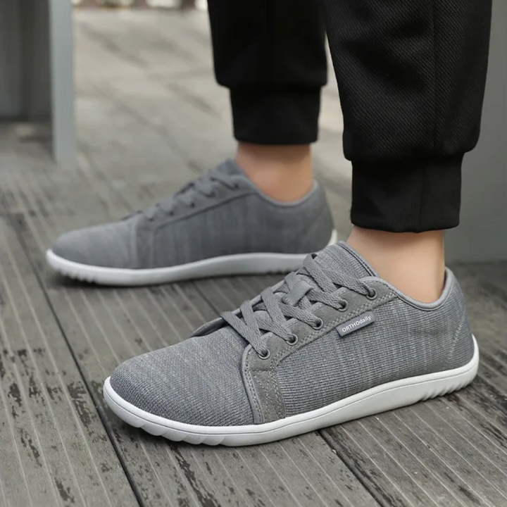 Wide Zero Drop Sneakers - StrideEase-Grey-3.5-The Livary