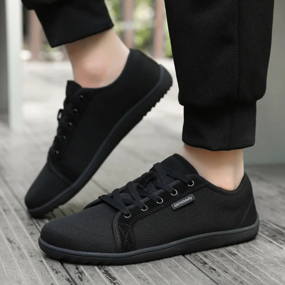 Wide Zero Drop Sneakers - StrideEase-Black-3.5-The Livary
