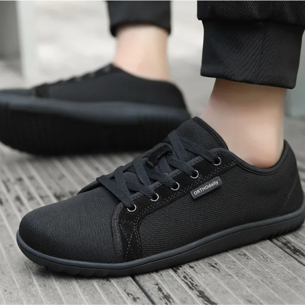Wide Zero Drop Sneakers - StrideEase-Black-3.5-The Livary