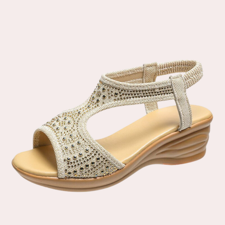 Open-Front Wedge Sandals for Women - Noa-Beige-2.5-The Livary