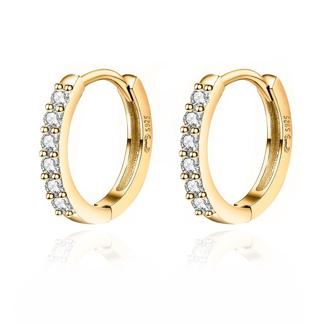 Stylish Zirconia Earrings - Mila-Gold-The Livary