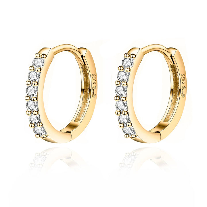 Stylish Zirconia Earrings - Mila-Gold-The Livary