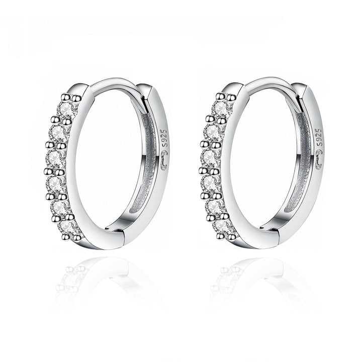 Stylish Zirconia Earrings - Mila-Silver-The Livary