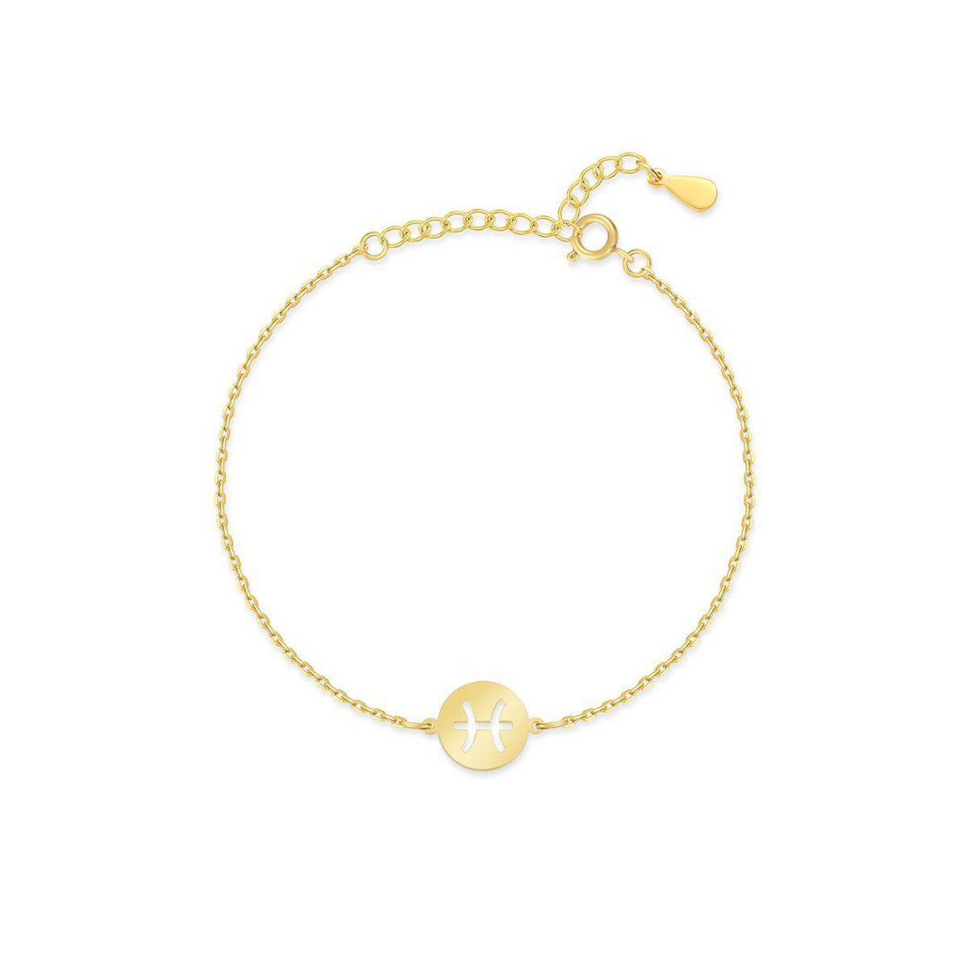Stylish Zodiac Bracelet - Lyra-Gold-Pisces-The Livary