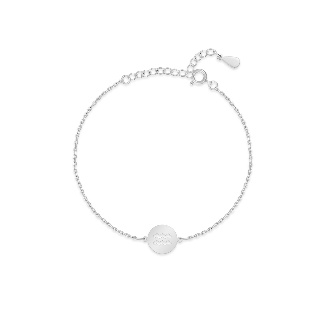 Stylish Zodiac Bracelet - Lyra-Silver-Aquarius-The Livary