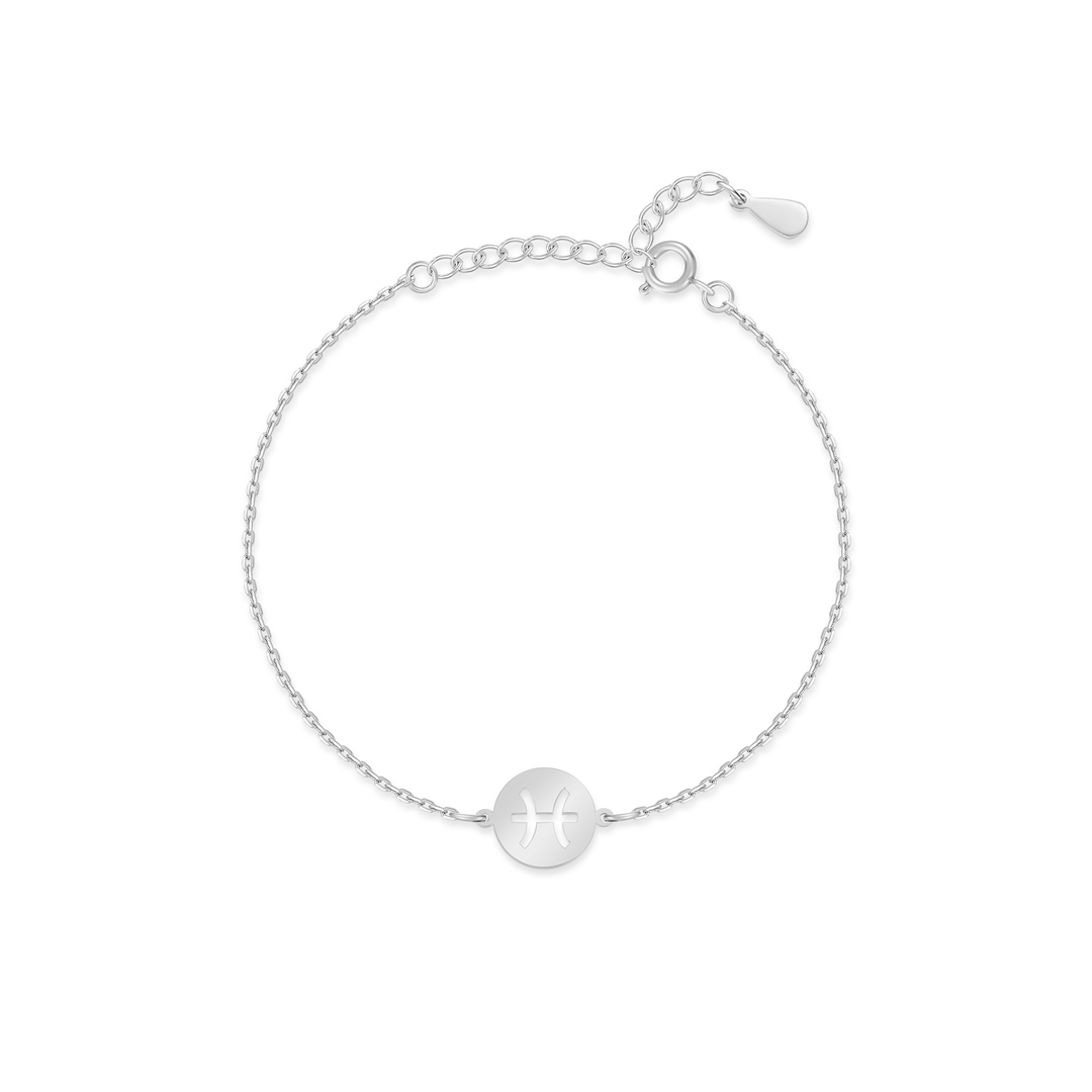 Stylish Zodiac Bracelet - Lyra-Silver-Pisces-The Livary
