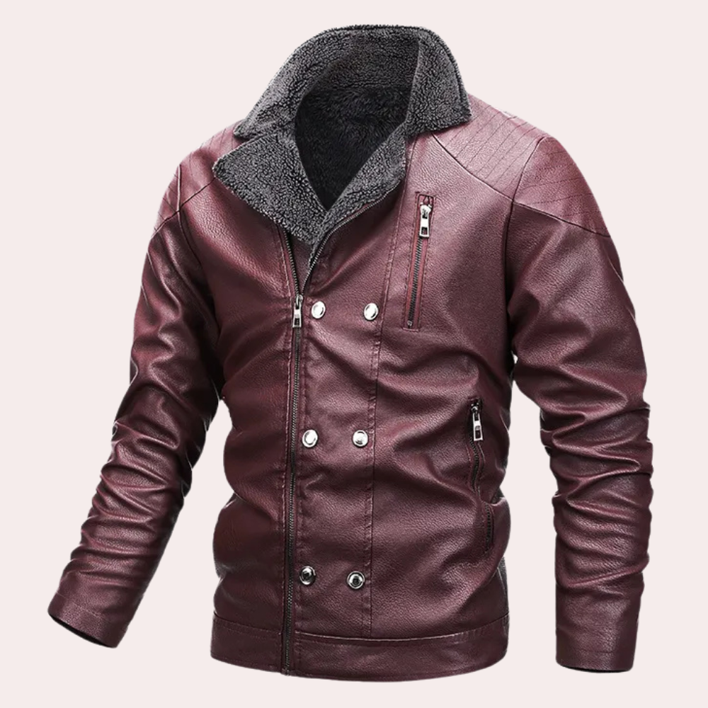 Stylish Men's Motorcycle Jacket with Functional Design - Ronan-Red-S-The Livary