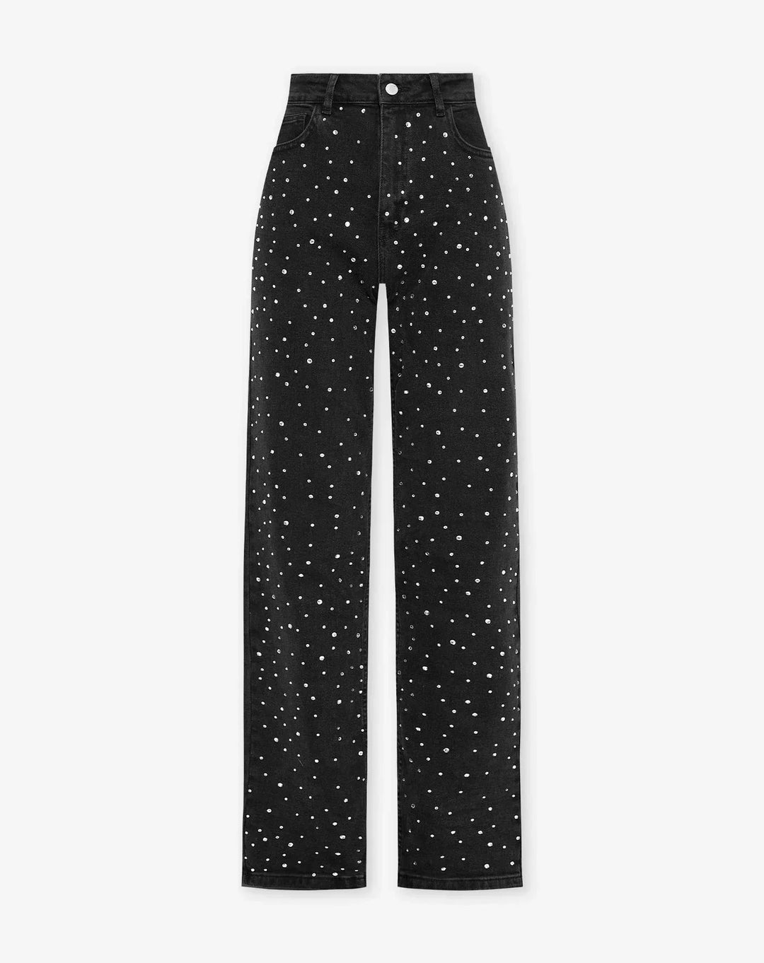 Glitter Ladies Jeans - Luminara-S-Black Clear Pearls-The Livary