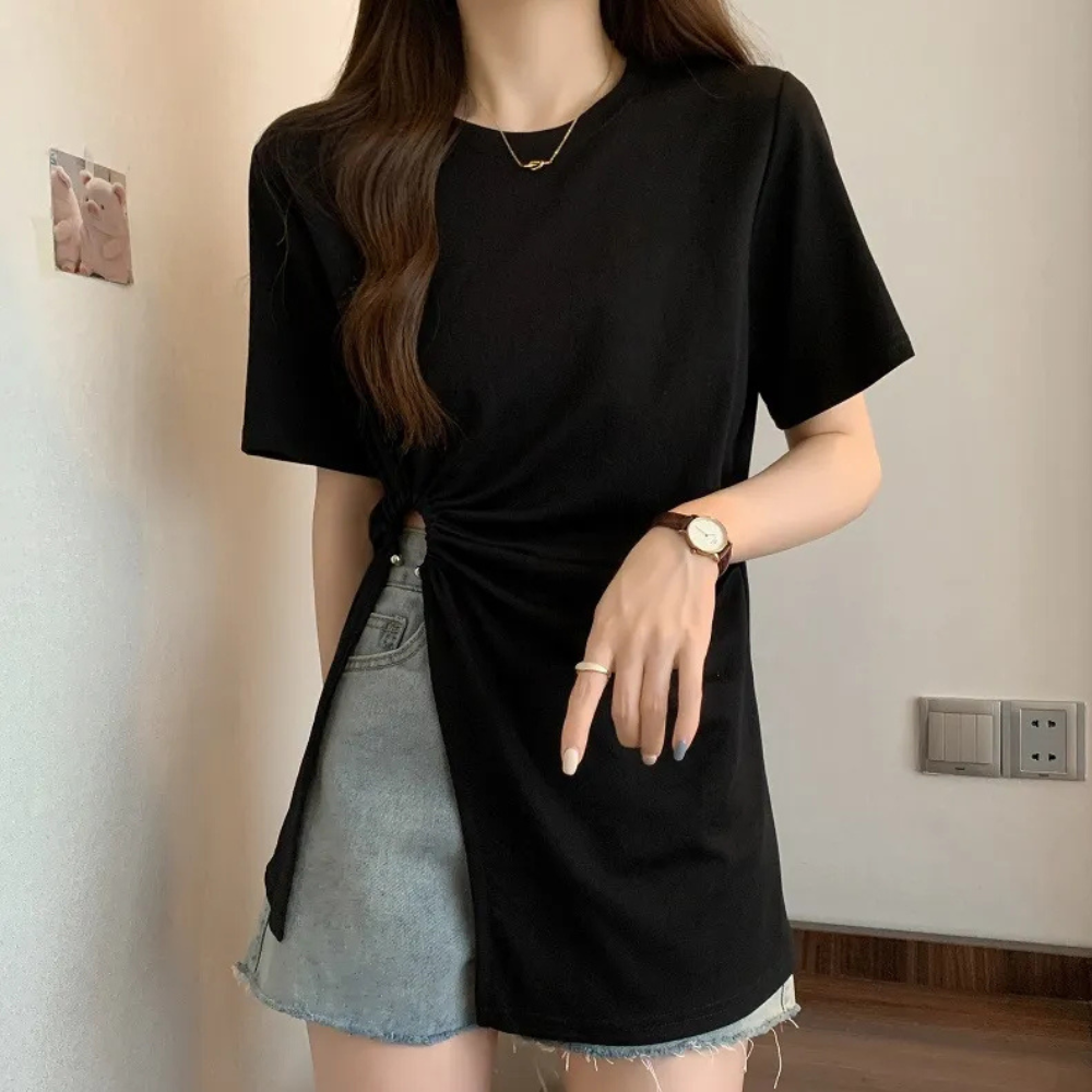 Asymmetrical Top for Women - Sienna-Black-XS-The Livary